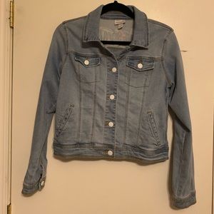 Girls denim jacket with “awesome“ embroidering